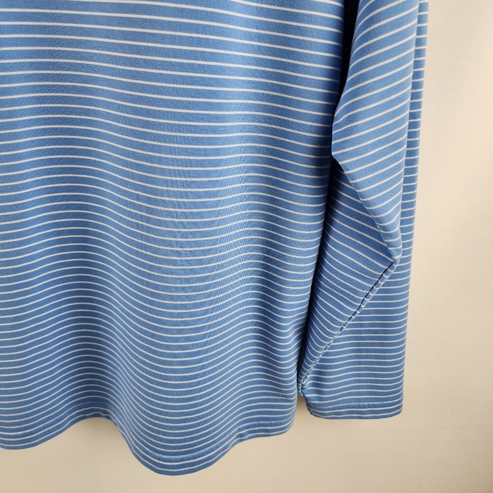 Footjoy Pullover Mens Large Blue White L/S Golf 1/4 Zip Mock Neck - Picture 4 of 7
